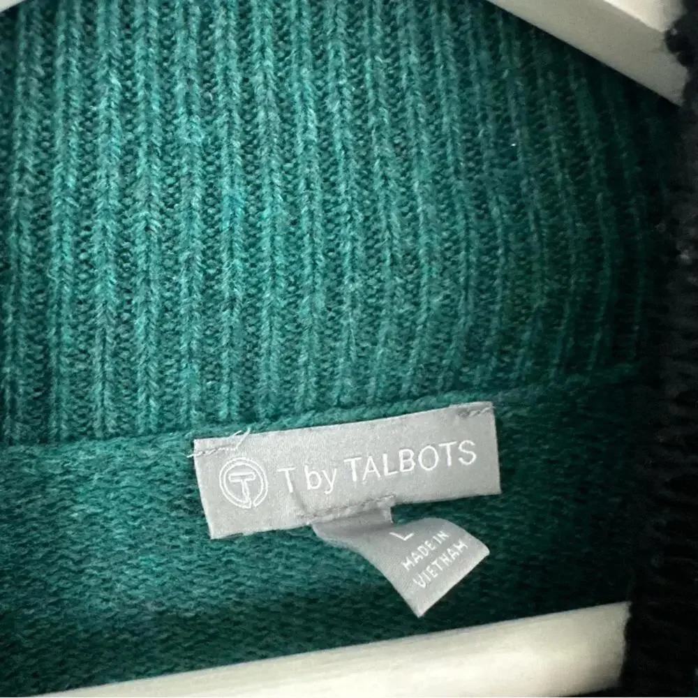 T By Talbots Green Long Sleeve Pullover Sweater